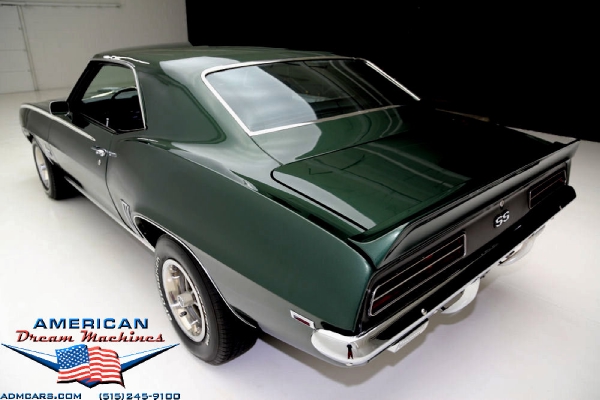 For Sale Used 1969 Chevrolet Camaro, RS/SS 4 speed Rally Sport Super Sport green | American Dream Machines Des Moines IA 50309