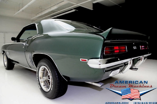 For Sale Used 1969 Chevrolet Camaro, RS/SS 4 speed Rally Sport Super Sport green | American Dream Machines Des Moines IA 50309