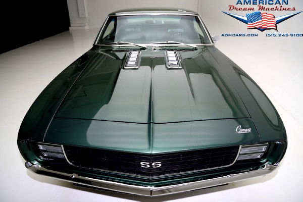 For Sale Used 1969 Chevrolet Camaro, RS/SS 4 speed Rally Sport Super Sport green | American Dream Machines Des Moines IA 50309