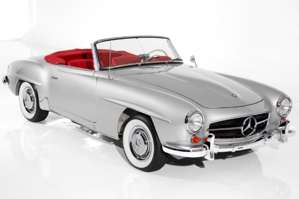 For Sale Used 1959 Mercedes-Benz 190SL Silver/Red Leather | American Dream Machines Des Moines IA 50309