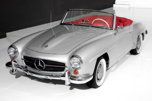 For Sale Used 1959 Mercedes-Benz 190SL Silver/Red Leather | American Dream Machines Des Moines IA 50309