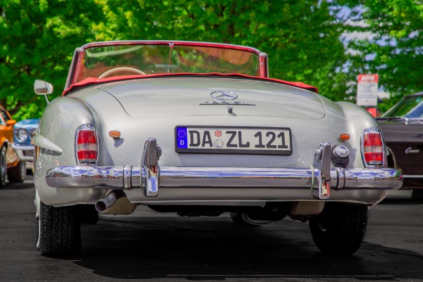 For Sale Used 1959 Mercedes-Benz 190SL Silver/Red Leather | American Dream Machines Des Moines IA 50309