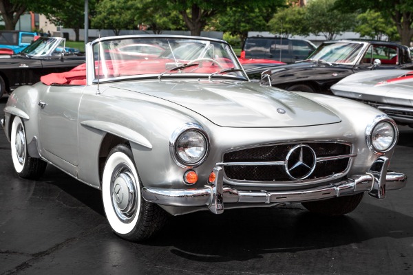 For Sale Used 1959 Mercedes-Benz 190SL Silver/Red Leather | American Dream Machines Des Moines IA 50309
