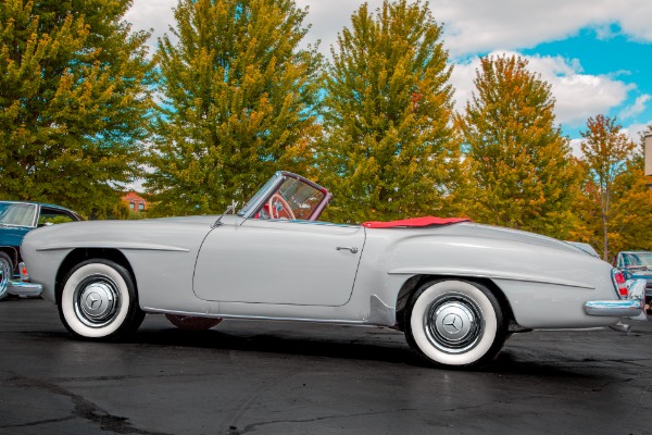 For Sale Used 1959 Mercedes-Benz 190SL Silver/Red Leather | American Dream Machines Des Moines IA 50309