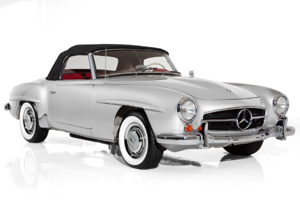 For Sale Used 1959 Mercedes-Benz 190SL Silver/Red Leather | American Dream Machines Des Moines IA 50309