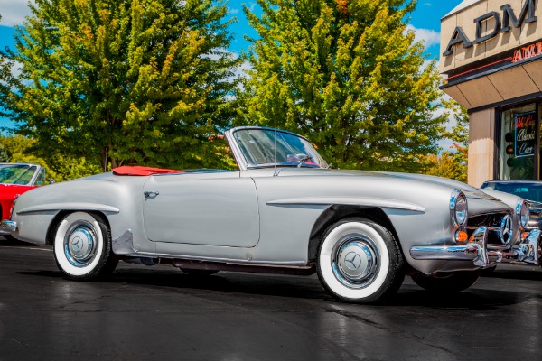 For Sale Used 1959 Mercedes-Benz 190SL Silver/Red Leather | American Dream Machines Des Moines IA 50309
