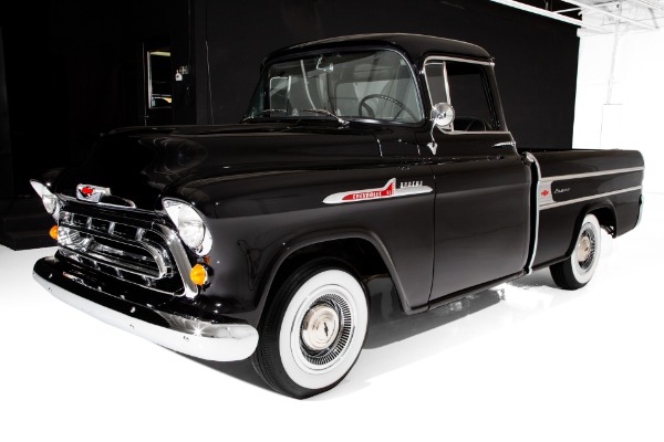 For Sale Used 1957 Chevrolet Pickup Black Cameo V8 4-Speed | American Dream Machines Des Moines IA 50309