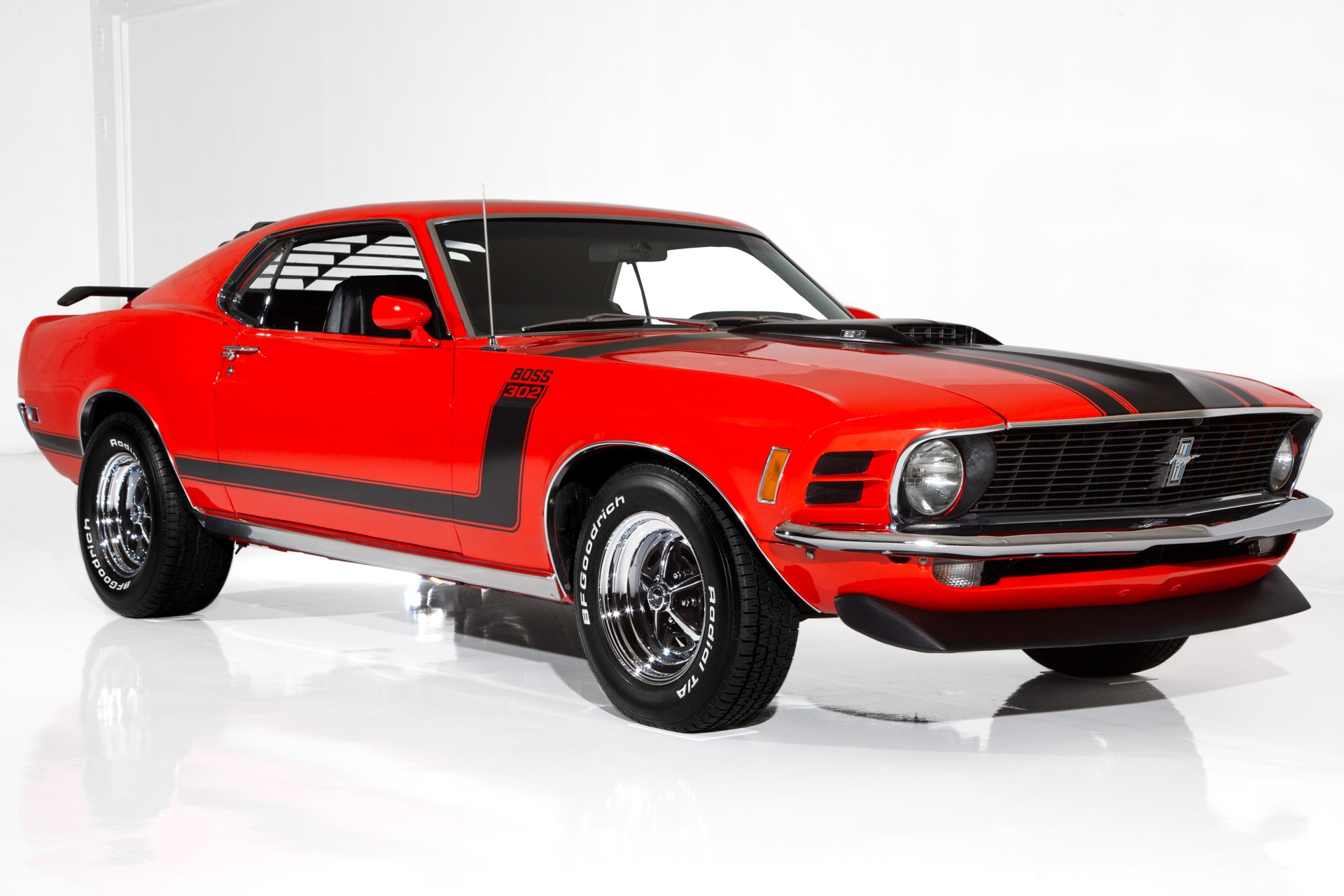 For Sale Used 1970 Ford Mustang Calypso Coral Boss Stripes | American Dream Machines Des Moines IA 50309