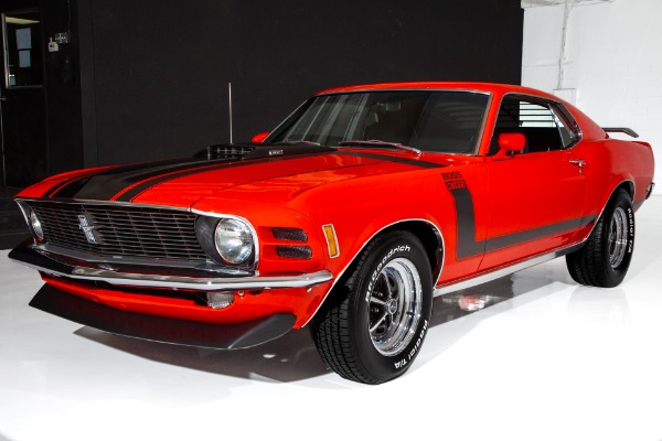 For Sale Used 1970 Ford Mustang Calypso Coral Boss Stripes | American Dream Machines Des Moines IA 50309