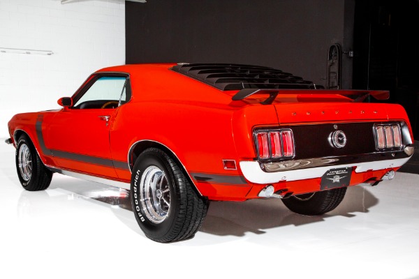 For Sale Used 1970 Ford Mustang Calypso Coral Boss Stripes | American Dream Machines Des Moines IA 50309