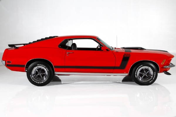 For Sale Used 1970 Ford Mustang Calypso Coral Boss Stripes | American Dream Machines Des Moines IA 50309