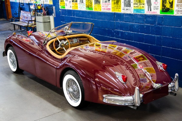 For Sale Used 1957 Jaguar XK140 Burgundy Roadster 4-speed | American Dream Machines Des Moines IA 50309