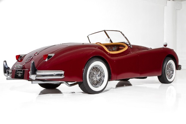 For Sale Used 1957 Jaguar XK140 Burgundy Roadster 4-speed | American Dream Machines Des Moines IA 50309