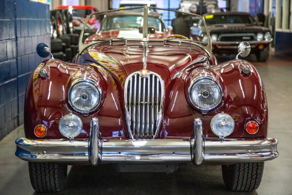 For Sale Used 1957 Jaguar XK140 Burgundy Roadster 4-speed | American Dream Machines Des Moines IA 50309