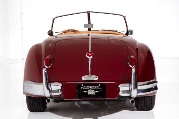 For Sale Used 1957 Jaguar XK140 Burgundy Roadster 4-speed | American Dream Machines Des Moines IA 50309