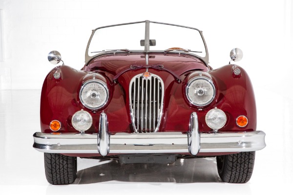 For Sale Used 1957 Jaguar XK140 Burgundy Roadster 4-speed | American Dream Machines Des Moines IA 50309