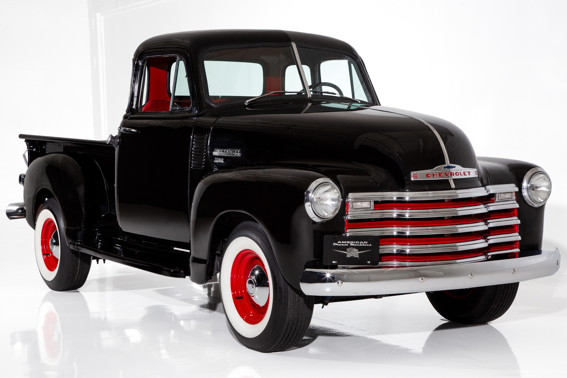 For Sale Used 1951 Chevrolet Pickup 5-Window 3100 Black/Red | American Dream Machines Des Moines IA 50309