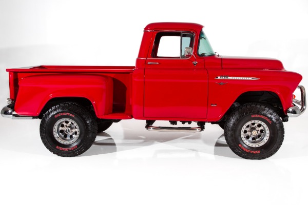 For Sale Used 1955 Chevrolet Pickup Big Red! 4x4 350/375hp AC | American Dream Machines Des Moines IA 50309