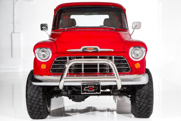 For Sale Used 1955 Chevrolet Pickup Big Red! 4x4 350/375hp AC | American Dream Machines Des Moines IA 50309