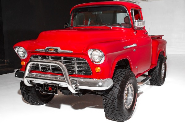 For Sale Used 1955 Chevrolet Pickup Big Red! 4x4 350/375hp AC | American Dream Machines Des Moines IA 50309