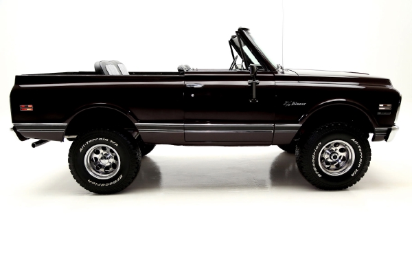 For Sale Used 1972 Chevrolet K5 Blazer Black Cherry, 4x4 Houndstooth | American Dream Machines Des Moines IA 50309