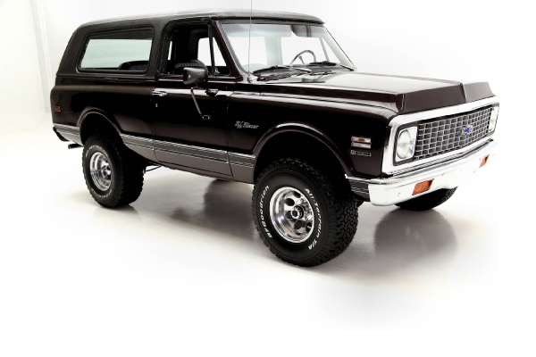 For Sale Used 1972 Chevrolet K5 Blazer Black Cherry, 4x4 Houndstooth | American Dream Machines Des Moines IA 50309