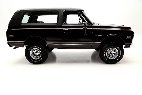 For Sale Used 1972 Chevrolet K5 Blazer Black Cherry, 4x4 Houndstooth | American Dream Machines Des Moines IA 50309