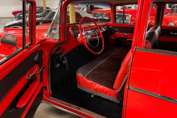 For Sale Used 1957 Chevrolet Bel Air Red, Frame-Off Restored,  New Red & Black int. 283 3-Speed  New Chrome | American Dream Machines Des Moines IA 50309