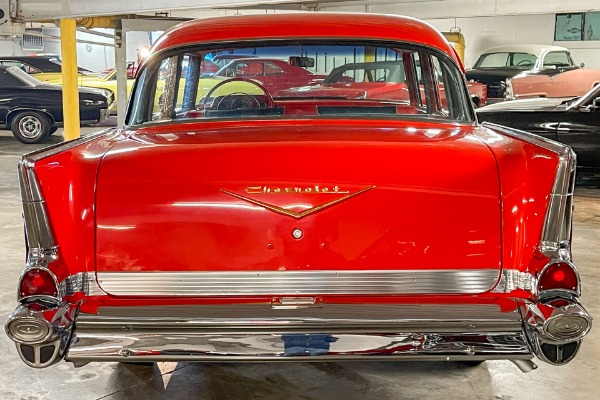 For Sale Used 1957 Chevrolet Bel Air Red, Frame-Off Restored,  New Red & Black int. 283 3-Speed  New Chrome | American Dream Machines Des Moines IA 50309