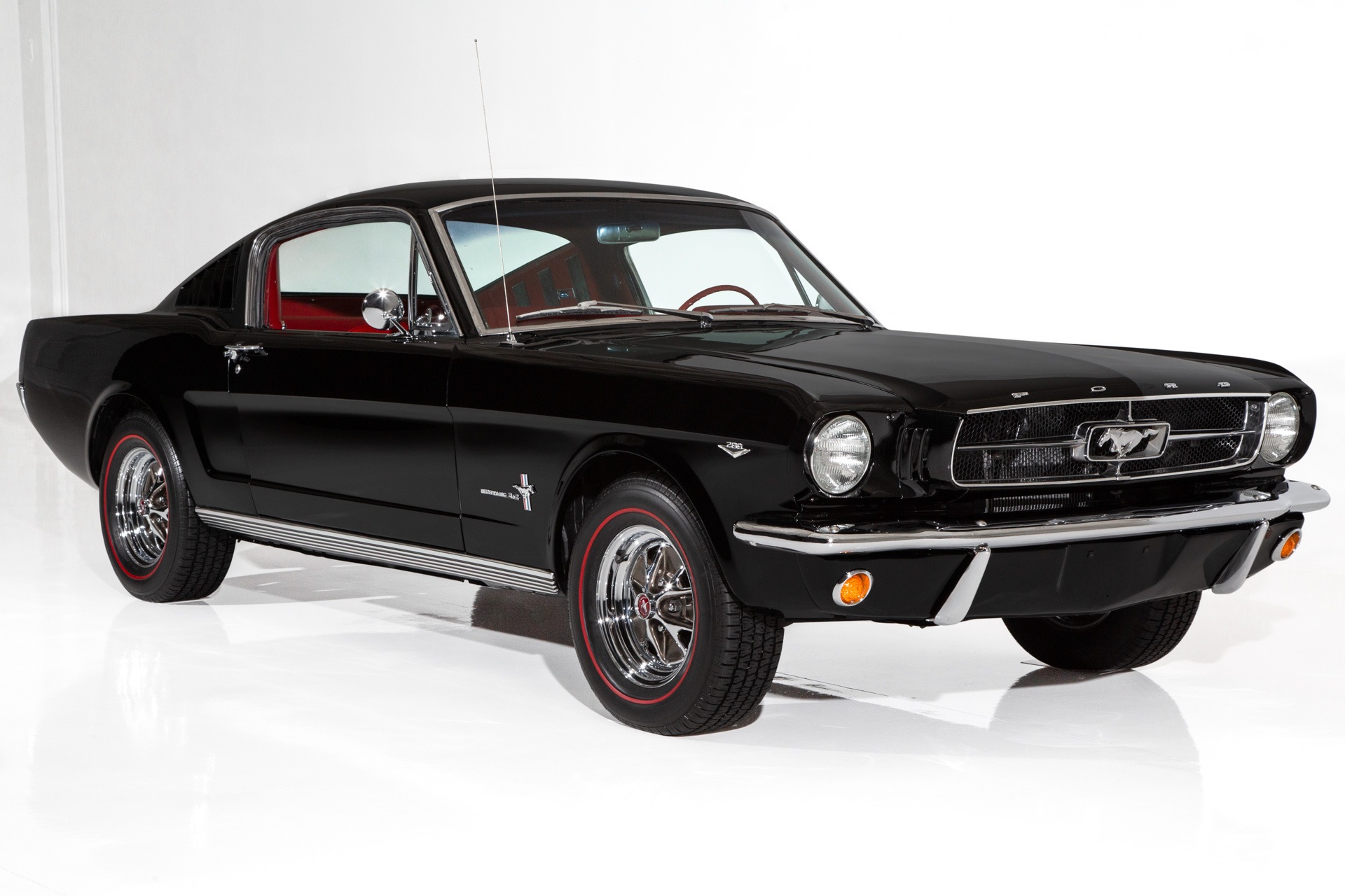 For Sale Used 1965 Ford Mustang Black/Red 289 4-Speed Redlines | American Dream Machines Des Moines IA 50309