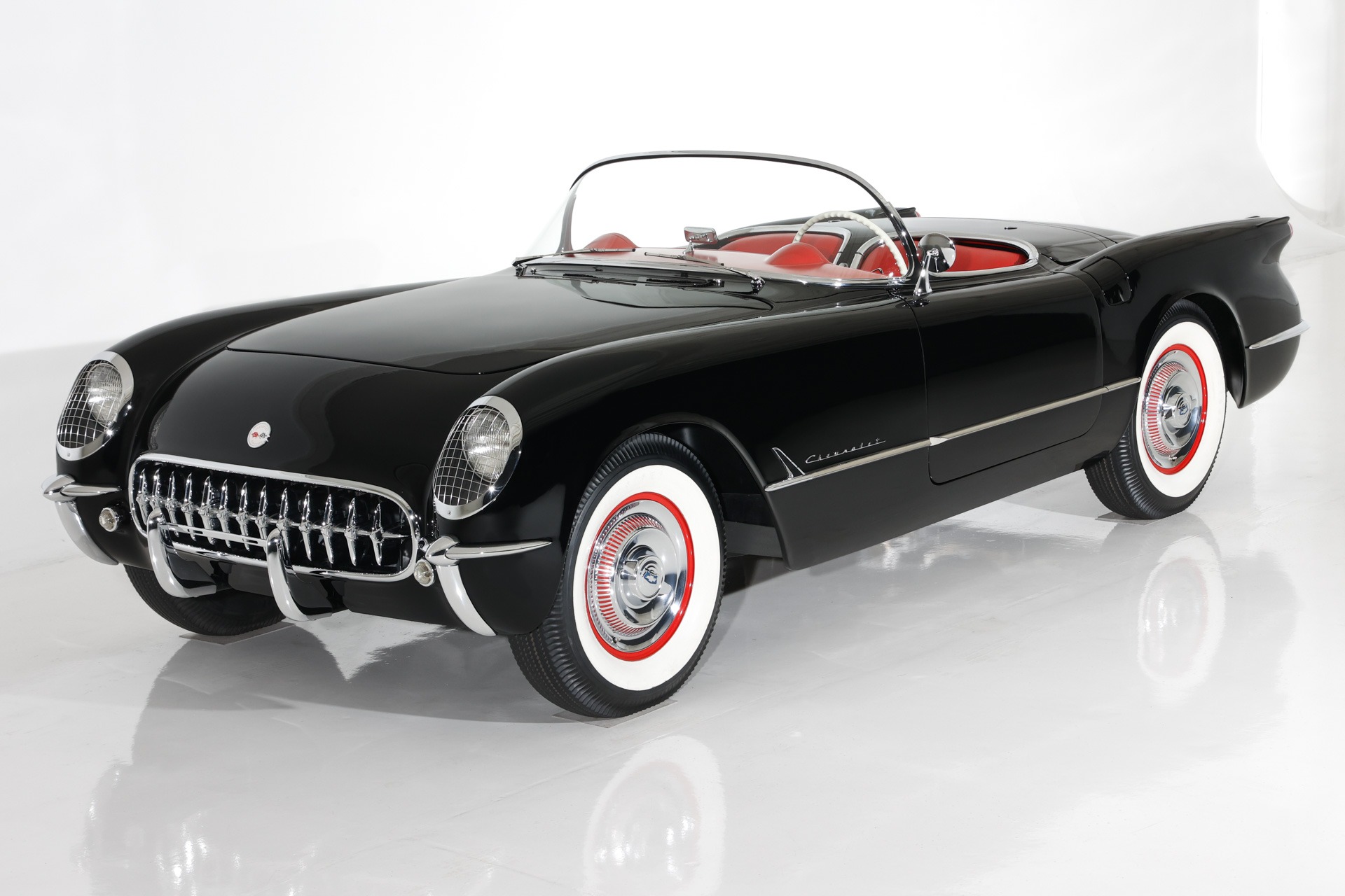 For Sale Used 1954 Chevrolet Corvette Black/Red Concours Level | American Dream Machines Des Moines IA 50309