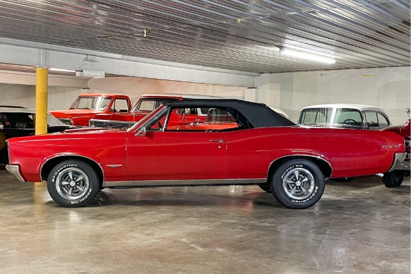 For Sale Used 1966 Pontiac Lemans/Tempest Red Convertible, GTO Options Added, Black Buckets & Console, Auto, PS | American Dream Machines Des Moines IA 50309