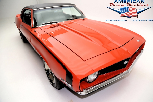 For Sale Used 1969 Chevrolet Camaro coupe, Hugger Orange, SS options | American Dream Machines Des Moines IA 50309