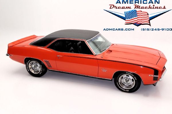 For Sale Used 1969 Chevrolet Camaro coupe, Hugger Orange, SS options | American Dream Machines Des Moines IA 50309