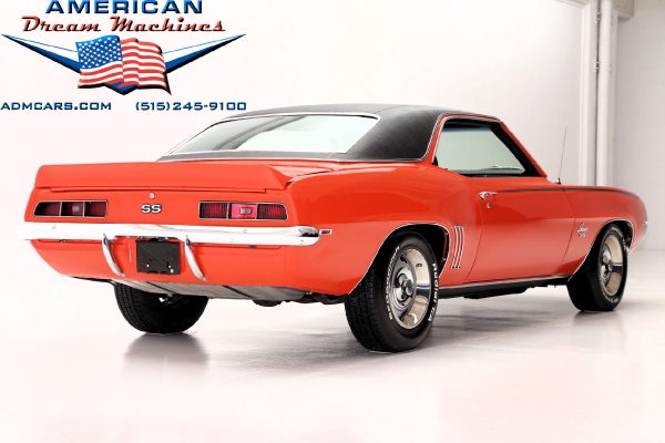 For Sale Used 1969 Chevrolet Camaro coupe, Hugger Orange, SS options | American Dream Machines Des Moines IA 50309