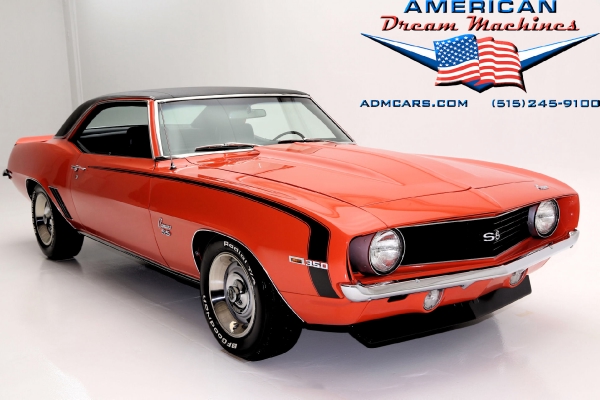 For Sale Used 1969 Chevrolet Camaro coupe, Hugger Orange, SS options | American Dream Machines Des Moines IA 50309