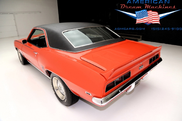 For Sale Used 1969 Chevrolet Camaro coupe, Hugger Orange, SS options | American Dream Machines Des Moines IA 50309