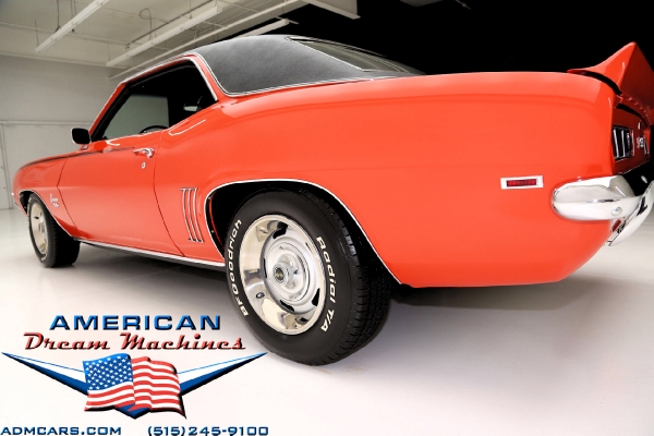 For Sale Used 1969 Chevrolet Camaro coupe, Hugger Orange, SS options | American Dream Machines Des Moines IA 50309