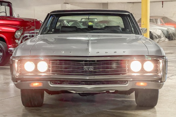 For Sale Used 1969 Chevrolet Caprice Custom Silver Survivor, Blue Bucket Seats Hideaway Headlights 396 Auto  PS PB AC | American Dream Machines Des Moines IA 50309