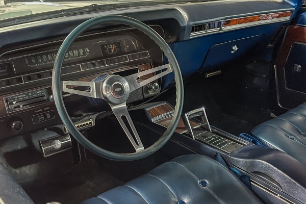 For Sale Used 1969 Chevrolet Caprice Custom Silver Survivor, Blue Bucket Seats Hideaway Headlights 396 Auto  PS PB AC | American Dream Machines Des Moines IA 50309