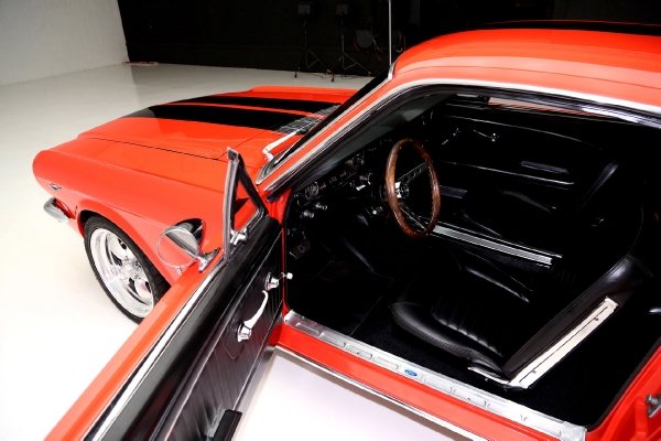 For Sale Used 1965 Ford Mustang Fastback poppy red, blk interior | American Dream Machines Des Moines IA 50309