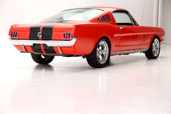 For Sale Used 1965 Ford Mustang Fastback poppy red, blk interior | American Dream Machines Des Moines IA 50309