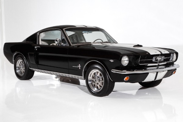 For Sale Used 1965 Ford Mustang Black & White 4-Spd PS PW Disc AC | American Dream Machines Des Moines IA 50309