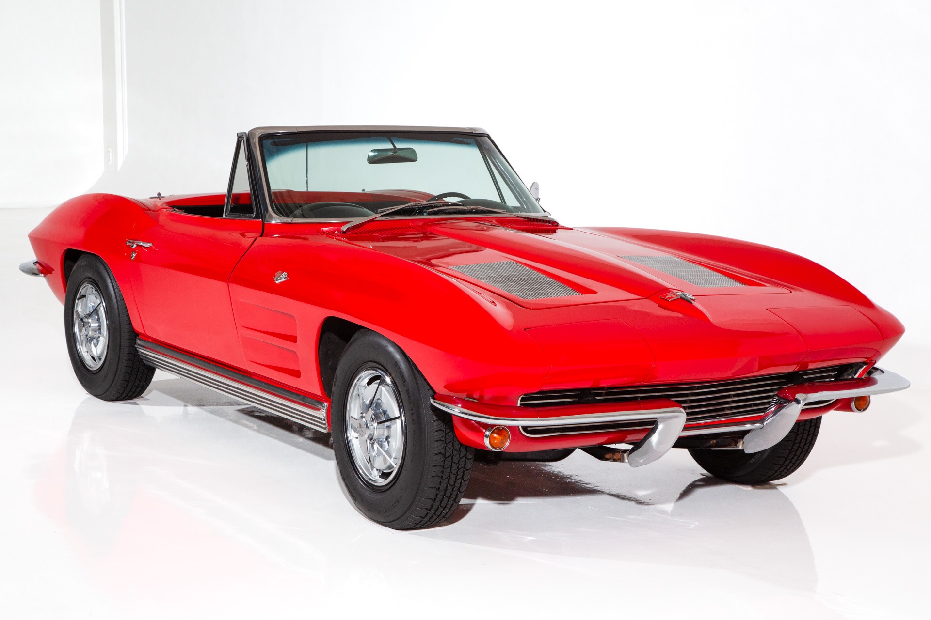 For Sale Used 1963 Chevrolet Corvette Riverside Red 4-Speed 2-Tops | American Dream Machines Des Moines IA 50309