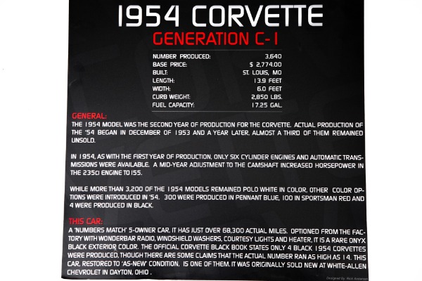 For Sale Used 1954 Chevrolet Corvette 1 of 4 Black Roadsters 235ci | American Dream Machines Des Moines IA 50309