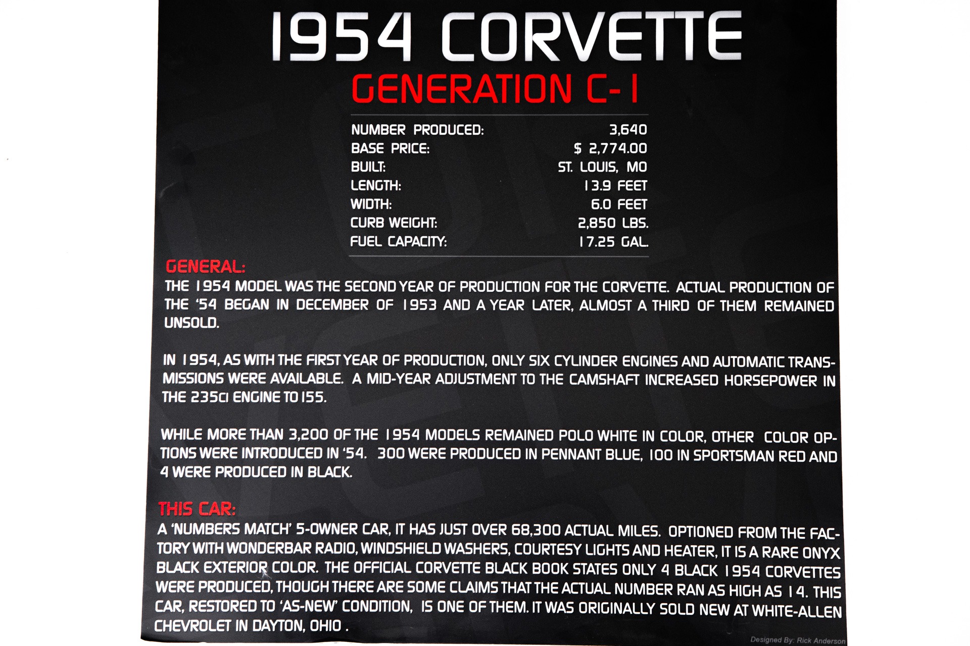 Used 1954 Chevrolet Corvette Rare Black Roadster, 235ci | St. Petersburg, FL