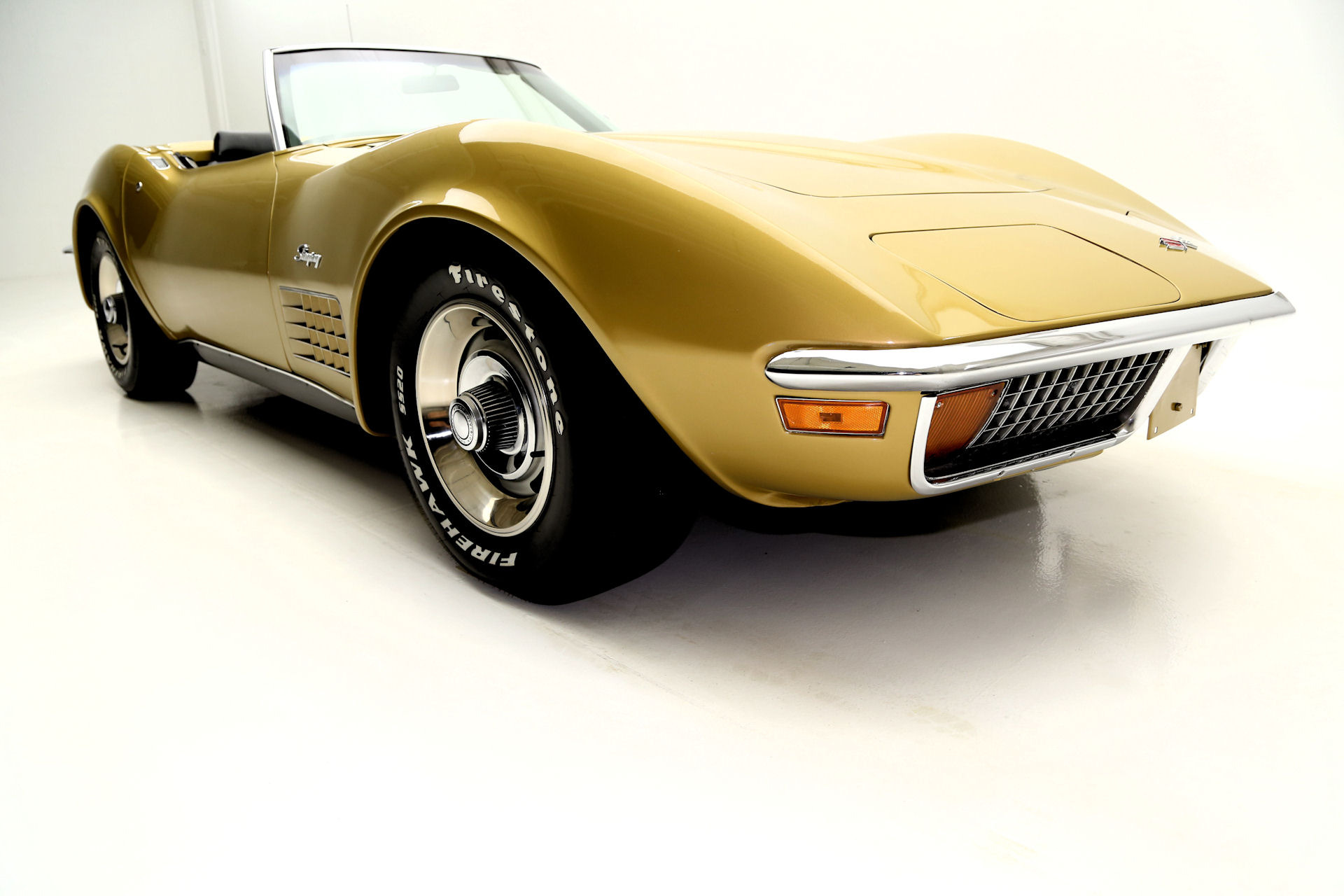 For Sale Used 1971 Chevrolet Corvette convertible gold black int, 350 auto | American Dream Machines Des Moines IA 50309