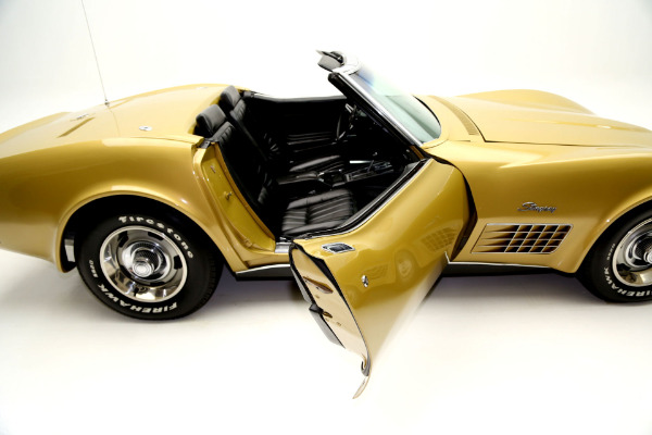 For Sale Used 1971 Chevrolet Corvette convertible gold black int, 350 auto | American Dream Machines Des Moines IA 50309