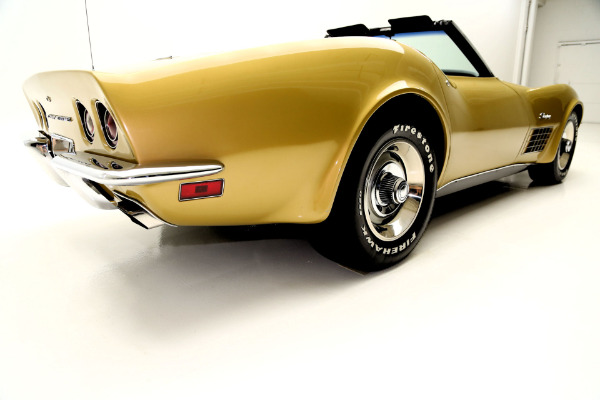 For Sale Used 1971 Chevrolet Corvette convertible gold black int, 350 auto | American Dream Machines Des Moines IA 50309