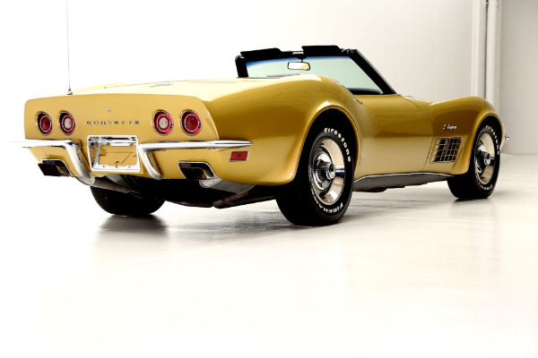 For Sale Used 1971 Chevrolet Corvette convertible gold black int, 350 auto | American Dream Machines Des Moines IA 50309